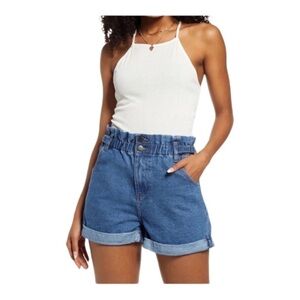 Bp Nordstrom Ribbed Tie Back Crop Tank top